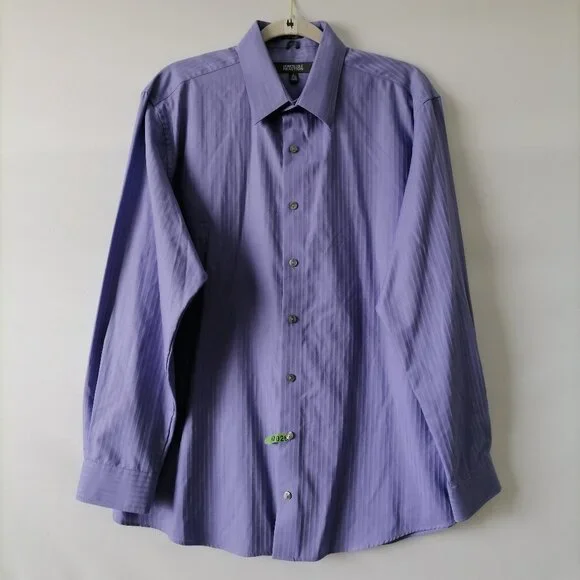 Kenneth Cole Reaction | Shirts | Kenneth Cole Reaction Mens Purple Slim Fit  Wrinkle Free Button Up Shirt Size L | Poshmark